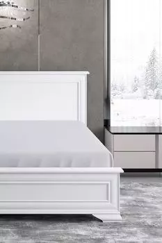 Простыня натяжная сатиновая с антибактериальным эффектом Soft Silver