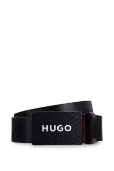 Ремень кожаный с пряжкой логотипом HUGO