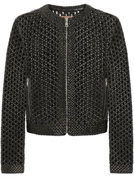 Куртка Dolce & Gabbana из плетеной кожи наппа, черный