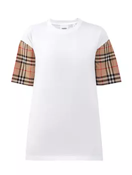 Футболка из хлопка с рукавами в клетку Vintage Check