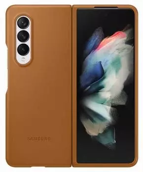 Чехол Samsung для смартфона Samsung Galaxy Z Fold3, натуральная кожа, коричневый (EF-VF926LAEGRU)