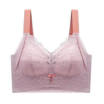 Thin Bra for Women Without Steel Rims Gathered Bra Cinched Accessory Breast Anti Sagging Oversized Bra 34/75B чёрный