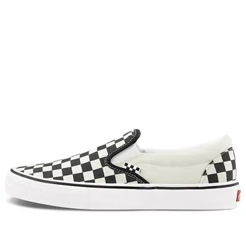 Кроссовки skate slip-on 'checkerboard - black white' Vans, черный