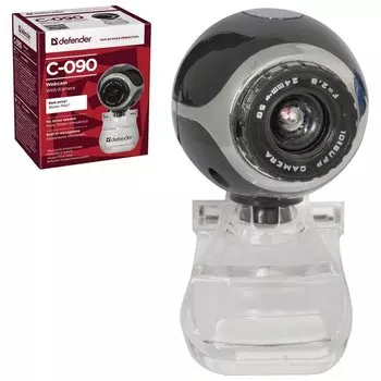 Веб-камера Defender C-090, 0,3 мп, микрофон, Usb 2.0, регулируемое крепление, черная