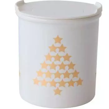Банка для сыпучих продуктов с крышкой Asa Selection Xmas 14см, елки золотые