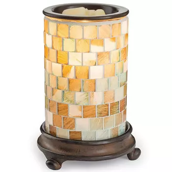 Аромасветильник настольный Candle Warmers Морское свечение стекло Glass Mosaic Warmer Sea Glass