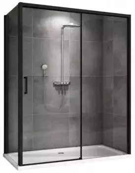 Душевой угол-ограждение «Abber» Komfort AG93120B-S102B 120/100 прямоугольный прозрачный/чёрный без поддона универсальный