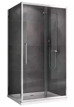 Душевой угол-ограждение «Abber» Schwarzer Diamant AG30120H-S80 120/80 прямоугольный прозрачный/хром без поддона универсальный