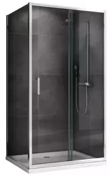 Душевой угол-ограждение «Abber» Schwarzer Diamant AG301305-S605 130/60 прямоугольный прозрачный/хром без поддона универсальный