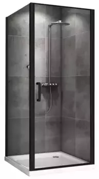 Душевой угол-ограждение «Abber» Sonnenstrand AG04080B-S85B 80/85 прямоугольный прозрачный/чёрный без поддона универсальный