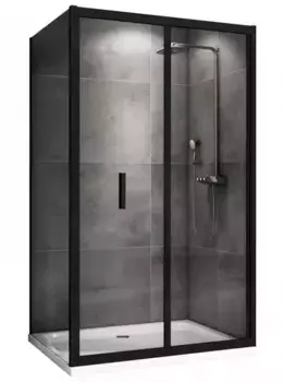 Душевой угол-ограждение «Abber» Sonnenstrand AG07120B-S70B 120/70 прямоугольный прозрачный/чёрный без поддона универсальный