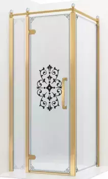 Душевой угол-ограждение «Ambassador» Royal 18015307-L 100/100 прозрачный с рисунком/золото без поддона левый