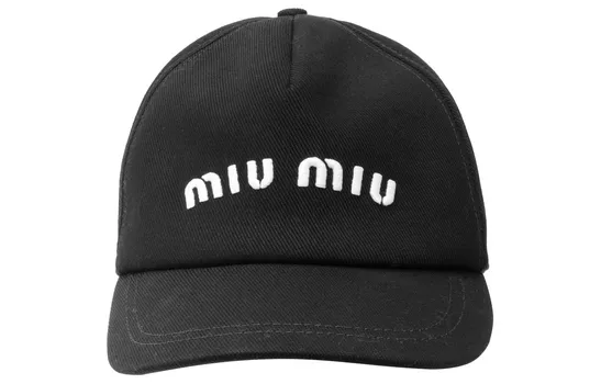 MIU MIU Тканевая бейсболка женская черная