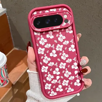 Мягкий силиконовый чехол с рисунком розы для Google Pixel 9 8 Pro Xl 8a, противоударный матовый защитный чехол для линз от падения Google Pixel 9 чёрный