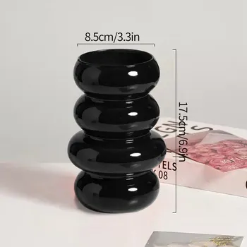 Винтажная стеклянная ваза в китайском стиле, гидропонная ваза для цветов в форме гусеницы, креативный домашний декор, украшения для гостиной, изделия ручной работы белый