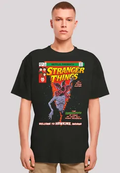 Футболка с принтом STRANGER THINGS COMIC COVER NETFLIX TV SERIES F4NT4STIC, черный