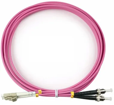 Патч-корд волоконно-оптический Cabeus FOP-50-OM4-LC-ST-3m duplex, LC-ST 50/125 mm OM4, 3м, LSZH