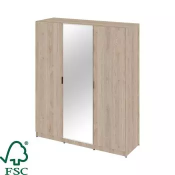 Шкаф распашной Турин Комфорт 3720 с 3 дверями 180x213x60 см ЛДСП цвет гикори джексон