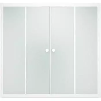 Ширма на ванну Метакам раздвижная 150x140 см матовое стекло профиль белый