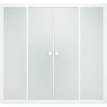 Ширма на ванну Метакам раздвижная 170x140 см матовое стекло профиль белый