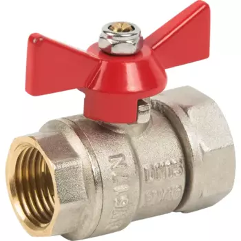 Кран шаровой Valtec с накидной гайкой внутренняя резьба 1/2"x3/4" латунь VT.241.N.0405
