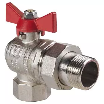 Кран шаровый Valtec Basic со сгоном угловой 1" внутренняя-наружная резьба VT.228.N.06