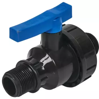 Кран ПНД Политэк 1"x3/4" наружная резьба