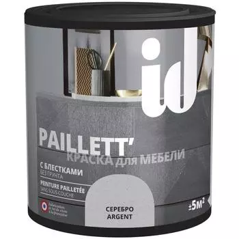 Краска для мебели ID Paillett цвет серебро 0.5 л