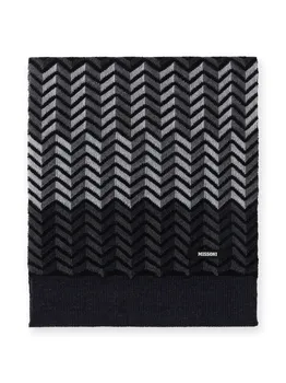 Шарф из вирджинской шерсти с узором зигзаг Missoni Kids, черный