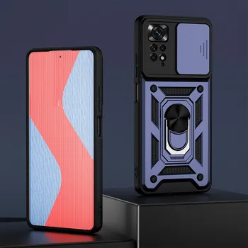 Противоударный чехол KEYSION для Redmi Note 11 11S 11 Pro 5G, глобальная версия, защитный чехол для камеры с push-pull, чехол для телефона для Xiaomi Redmi Note 11S 5G 11 Pro + 5G for Redmi Note 11 чёрный