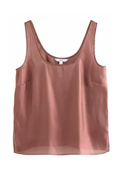 Блуза REGULAR FIT - GLOSSY METALLIC SCOOP NECK - Top Next, розовый