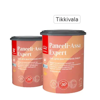 Лак для стен и потолков Tikkurila Paneeli-Assa Expert База EP бесцветный полуматовый 0.9 л