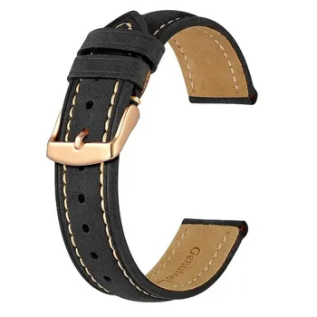 BISONSTRAP Crazy Horse кожаный ремешок для часов 18 мм, 20 мм, 21 мм, 22 мм, 24 мм, сменный ремень с пряжкой из розового золота для мужчин, ремешки для часов 14mm