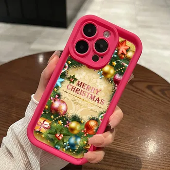 Чехлы для телефонов Ae106 Happy New Year art Merry Christmas для iPhone 16 14 13 11 Pro Max 15 7 8 6s Plus 12 mini XR XS Max Angel Eye Ladder Protective Cover for iPhone 5/5s