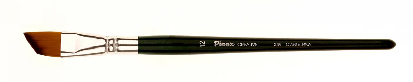 Кисть синтетика №12 скошенная Pinax "Creative 349" короткая ручка