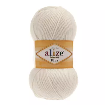 Пряжа ALIZE 'Cotton Gold Plus' 100гр., 200м. (55%хлопок, 45%акрил) ТУ (62 молочный)