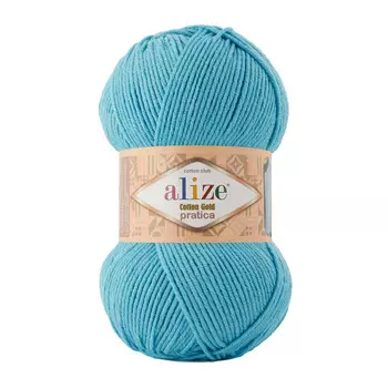 Пряжа ALIZE 'Cotton Gold Pratica' 100гр, 220м (55%хлопок, 45%акрил) (287 бирюзовый)