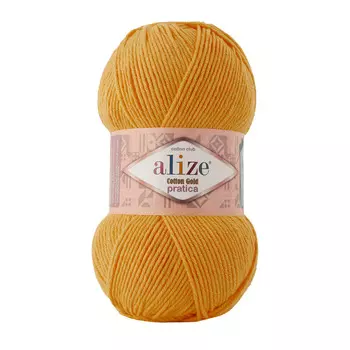 Пряжа ALIZE 'Cotton Gold Pratica' 100гр, 220м (55%хлопок, 45%акрил) (2 шафран)