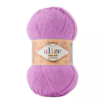 Пряжа ALIZE 'Cotton Gold Pratica' 100гр, 220м (55%хлопок, 45%акрил) (43 лиловый)