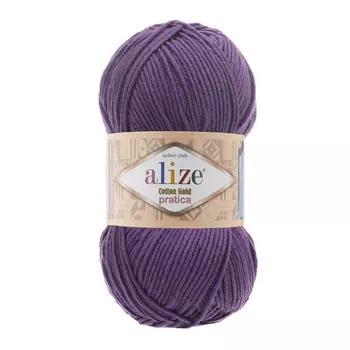 Пряжа ALIZE 'Cotton Gold Pratica' 100гр, 220м (55%хлопок, 45%акрил) (44 фиолетовый)