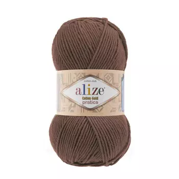 Пряжа ALIZE 'Cotton Gold Pratica' 100гр, 220м (55%хлопок, 45%акрил) (493 коричневый)