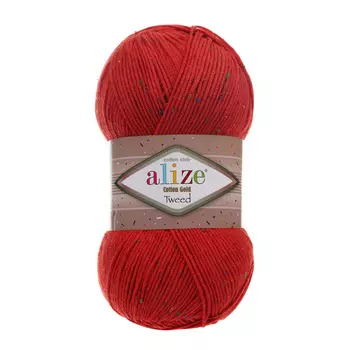 Пряжа Alize 'Cotton Gold Tweed' 100г 330м (57% хлопок, 40% акрил, 3% полиэстер) (243 красный)