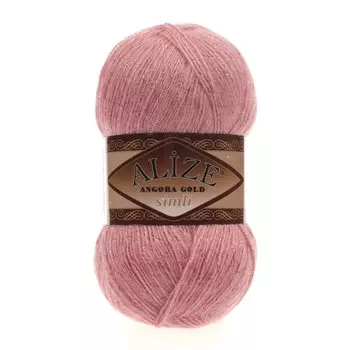 Пряжа Alize 'Angora Gold Simli' 100гр. 500м. (20% шерсть, 5% металлик, 75% акрил) (144 темная пудра)