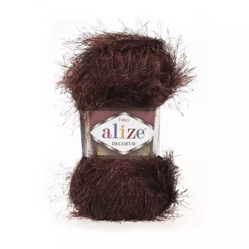 Пряжа ALIZE 'Decofur' травка 100гр. 110м. (100%п/э) ТУ (26 коричневый)