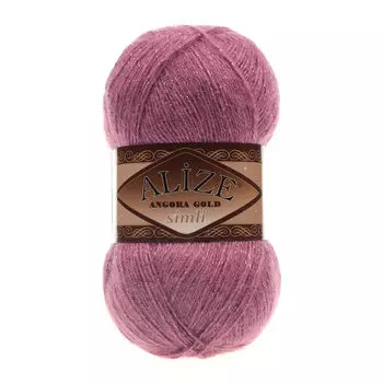 Пряжа Alize 'Angora Gold Simli' 100гр. 500м. (20% шерсть, 5% металлик, 75% акрил) (28 роза)