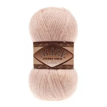 Пряжа Alize 'Angora Gold Simli' 100гр. 500м. (20% шерсть, 5% металлик, 75% акрил) (404 шампань)