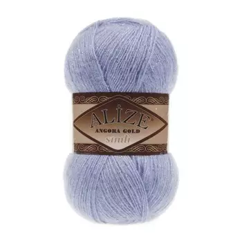 Пряжа Alize 'Angora Gold Simli' 100гр. 500м. (20% шерсть, 5% металлик, 75% акрил) (40 голубой)