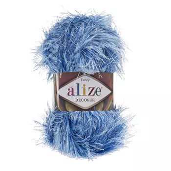 Пряжа ALIZE 'Decofur' травка 100гр. 110м. (100%п/э) ТУ (1370 голубой меланж)