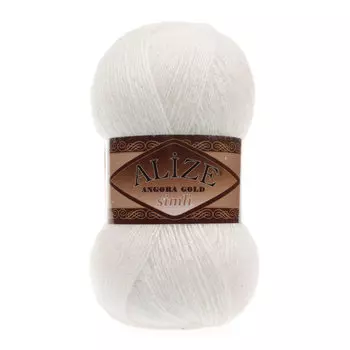 Пряжа Alize 'Angora Gold Simli' 100гр. 500м. (20% шерсть, 5% металлик, 75% акрил) (450 жемчужный)