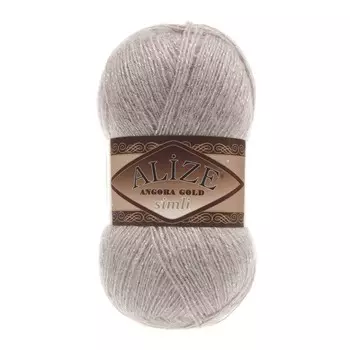 Пряжа Alize 'Angora Gold Simli' 100гр. 500м. (20% шерсть, 5% металлик, 75% акрил) (541 норка)